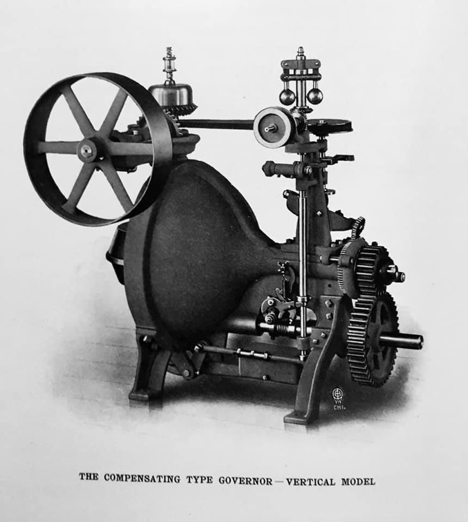 The Woodward Vertical Compensating size D and C type turbine water wheel governor,