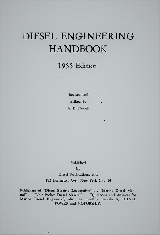 Diesel Engineering Handbook 1955 Edition.