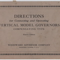 An original Woodward governor operating manual, circa 1915.
