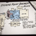The Stevens Point Brewery Property in 1884 (yellow dots is Water Street).
