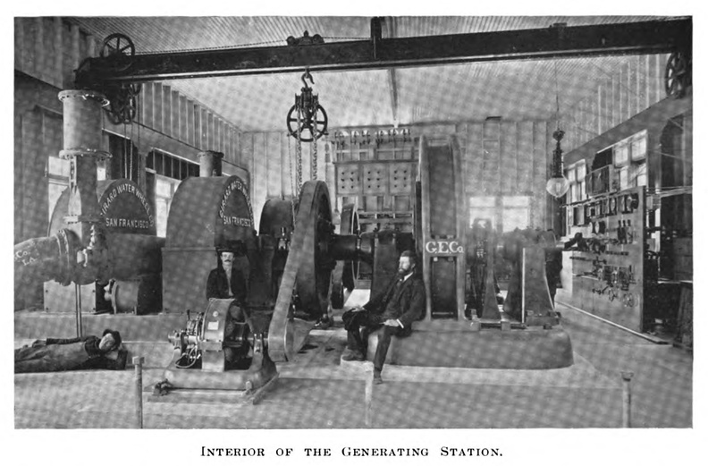 Interior of the hydro-electric generating station.
