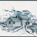 A drawing of the Woodward Governor Company's Mill House in Stevens Point, Wisconsin.