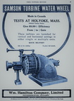 SAMSON TURBINE WATER WHEEL HISTORY.