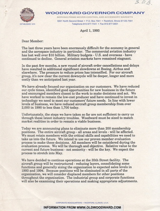 April 1993.  Dear Member...
