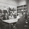 Woodward members discuss business in the main conference room on June 14, 1958.
