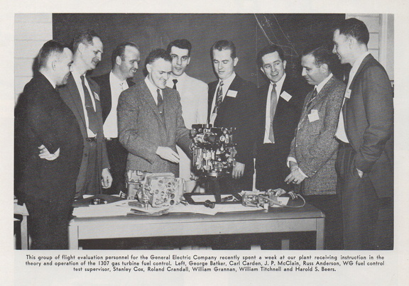 Showing the 1307 series jet engine fuel control system in 1958.