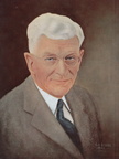 An oil painting of Elmer E. Woodward.