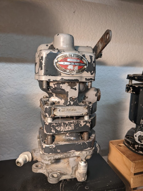 A 1940's Hamilton Standard aircraft engine governor manufactured by Woodward.