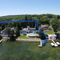 The blue arrow was the location of the original Pharo boathouse.