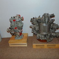 Two of the most complicated gas turbine fuel control governors in the collection.  On the left is a Lucas CASC gas turbine fuel control for the Rolls-Royce SPEY 511-8 engine