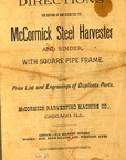 Directions for setting up and operating the McCormick Harvester and Binder.