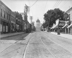View of King Street toward the third Wisconsin State Capitol.