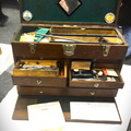 A Woodward Governor Company retired worker member's tool box donated to the Midwat Village Museum.