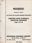 WOODWARD BULLETIN NUMBER 33001A.  TYPE CSSA HYDRAULIC PROPELLER ENGINE GOVERNOR.