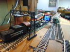 On the old model railroad operating the new little video camera in 2018.