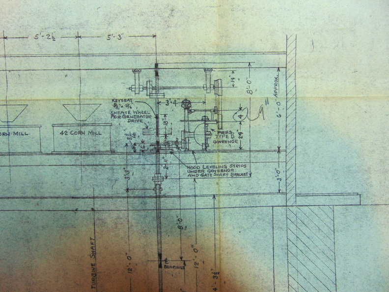 Closeup showing the application of the Woodward vertical model compensating  governor.