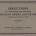 An original 1915 Directions and operating booklet for the size D governor system.