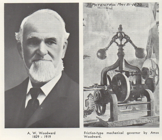 Amos Woodward and his first type of governor operating in a Mill.