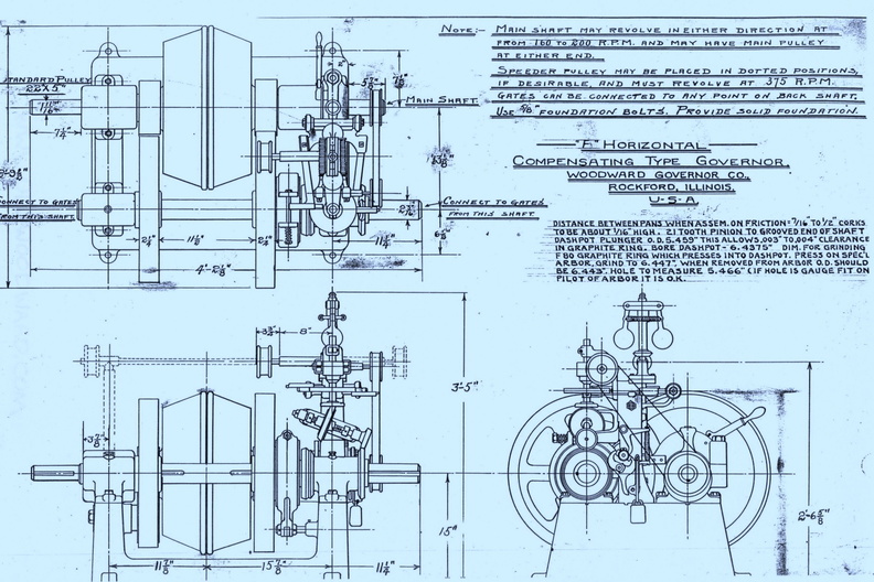 The Woodward horizontal compensating water wheel governor.