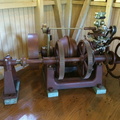 A Woodward size F horizontal compensating water wheel governor at the Midway Village Museum.