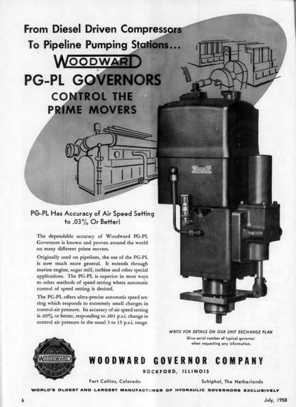 WOODWARD PG-PL GOVERNORS CONTROL PRIME MOVERS.