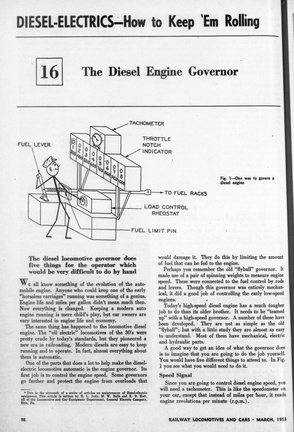 The Diesel Engine Governor.