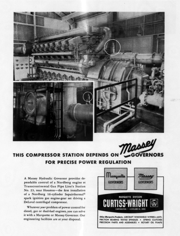  Curtiss-Wright Massey Marquette Hydraulic Isochronous governors.