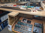 Looking out from the train control board.
