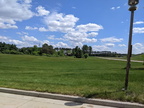 On the old Woodward visitors driveway looking at the new frontage road with the new Railroad overpass of Country Club Drive.
