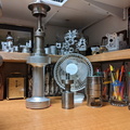 A whimsical machine parts display.