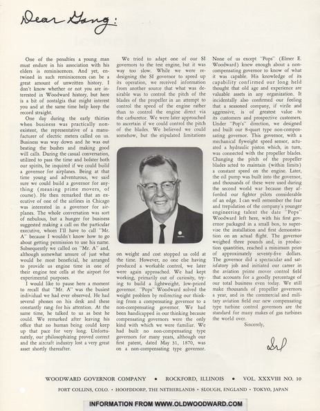 The story of how Elmer Woodward developed his first aircraft engine governor contraption.