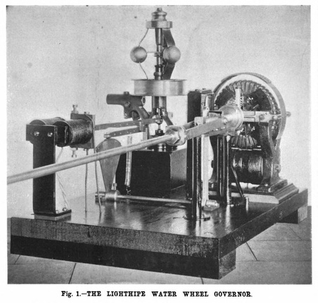 The Lighthipe Water Wheel Governor.