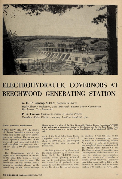 ELECTROHYDRAULIC GOVERNORS AT BEECHWOOD GENERATING STATION.
