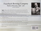 Fauerbach Brewing Company, Madison, Wisconsin, 1848-1967.