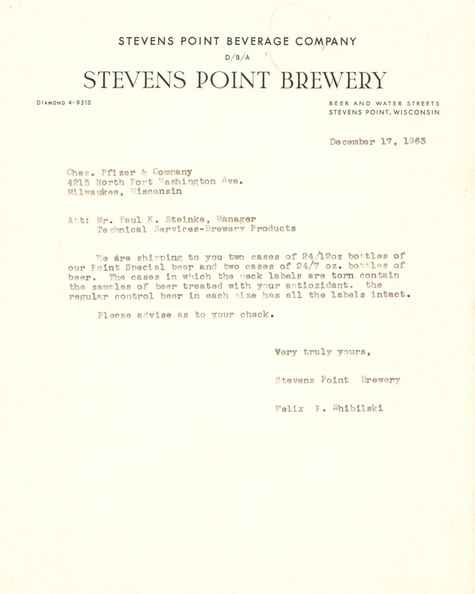 A history project on the Art and Science of Brewing Beer at the Stevens Point Brewery.