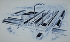 An artist's sketch of the Fuller & Johnson Manufacturing Company in Madison, Wisconsin.