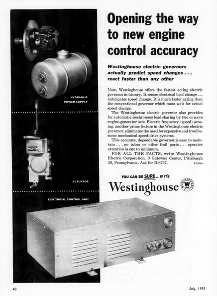 The Westinghouse Electric Governor System.
