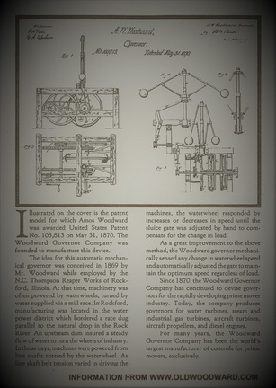 Amos W. Woodward's first patent.