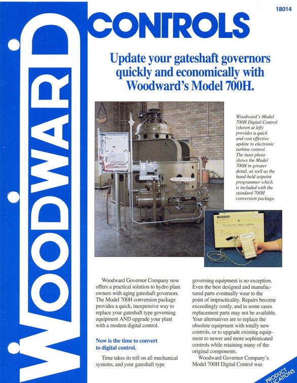 Upgrade your vintage gateshaft type governor with Woodward's digital governor series 700H system.