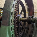 The original generator and the upgraded pulley to the 200 hp. generator motor unit.
