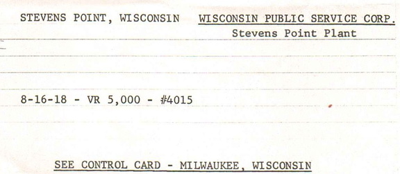 The Woodward Governor Company's governor serial number card file record.