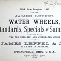 THE JAMES LEFFEL WATER WHEELS, Standards, Specials, and Samsons.