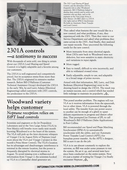 The 2301 Control History.