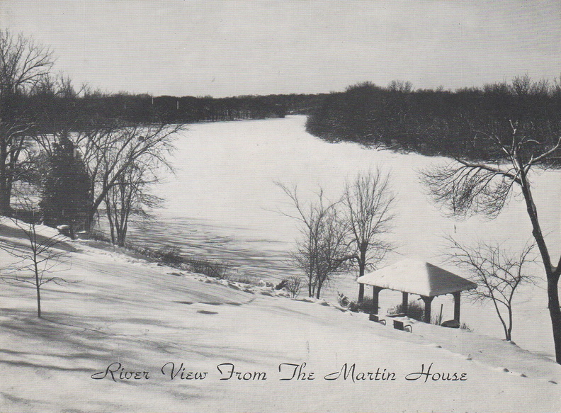 Erl Martin's back yard looking down at the Rock River, circa 1957.