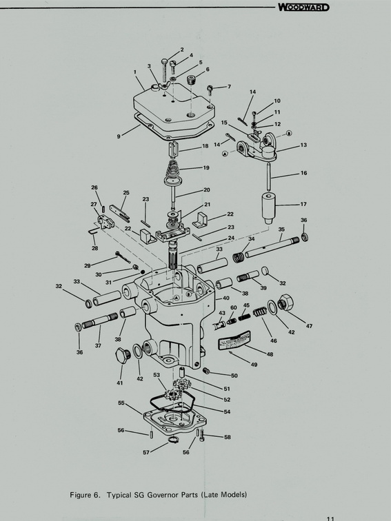 An exploded-view drawing of the components.