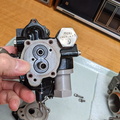 Showing the oil pump area (under the black bearings).