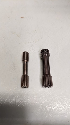 On the right is a small Woodward governor drive shaft compared to this governor type.