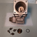 Looking inside the cover with the servomotor hydraulic piston showing.