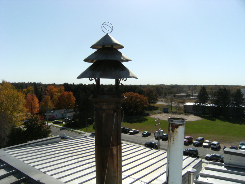 Brewer Brad checking out the view on top of the 1873 Stevens Point Brewery's Brewhouse.