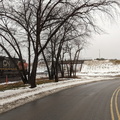 Leaving the property, showing the new Country Club Drive Railroad overpass.